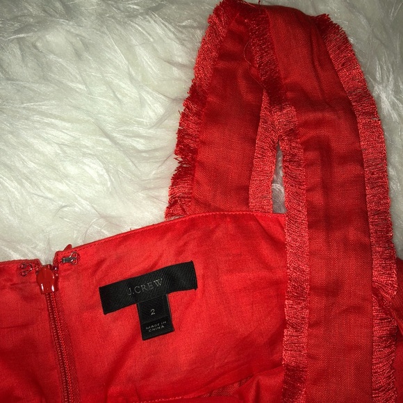 J CREW FRINGE || LINEN TANK IN BOLD RED - Picture 5 of 7